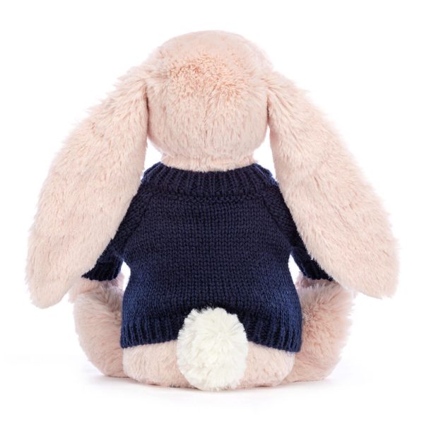 Blossom Blush Bunny with Personalised Navy Jumper