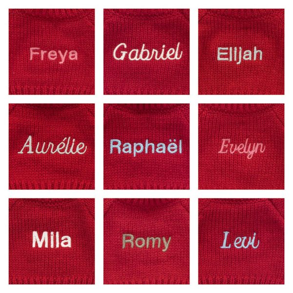 Bashful Black & Cream Puppy with Personalised Red Jumper